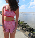 Red Gingham Biker Short