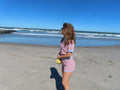 Mid Rise Stripe Sweater Shorts