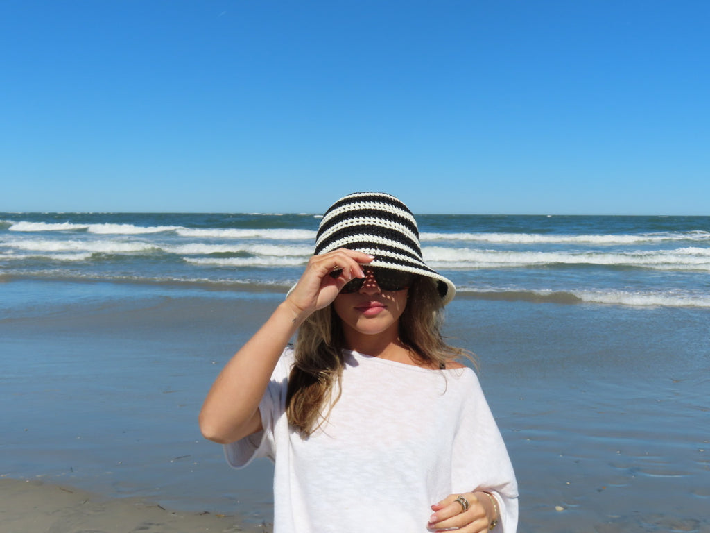 Smooth Sailing Striped Weave Hat