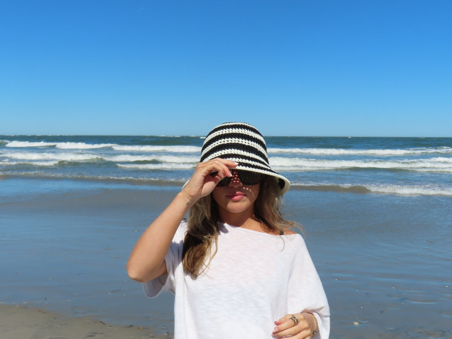 Smooth Sailing Striped Weave Hat